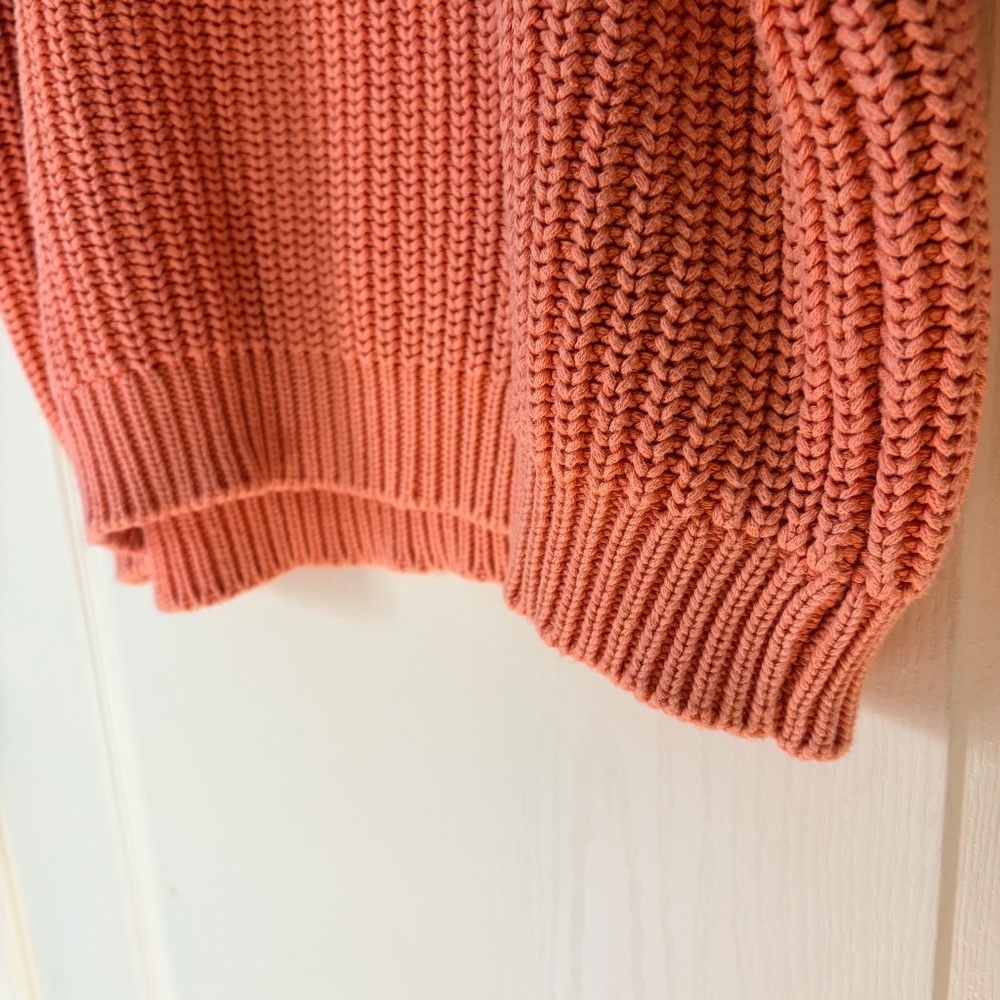 Anthropologie Maeve McKenzie 3/4 sleeve chunky coral sweater, Medium - Picture 6 of 12